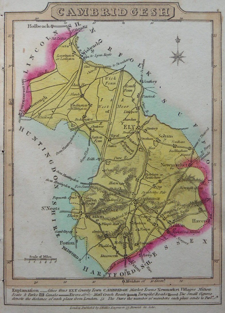 Map of Cambridgeshire - Wallis